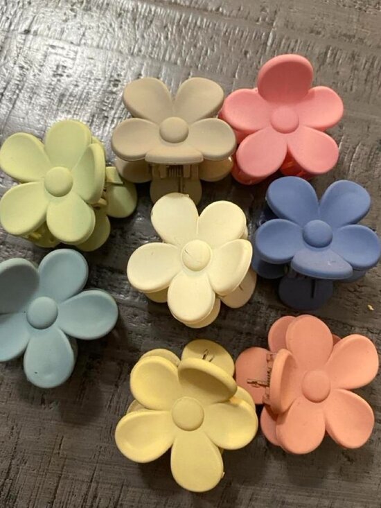 Pastel Flower Claw Clips | Used Matte Cute Mini Daisy Hair Jaw Claws Set